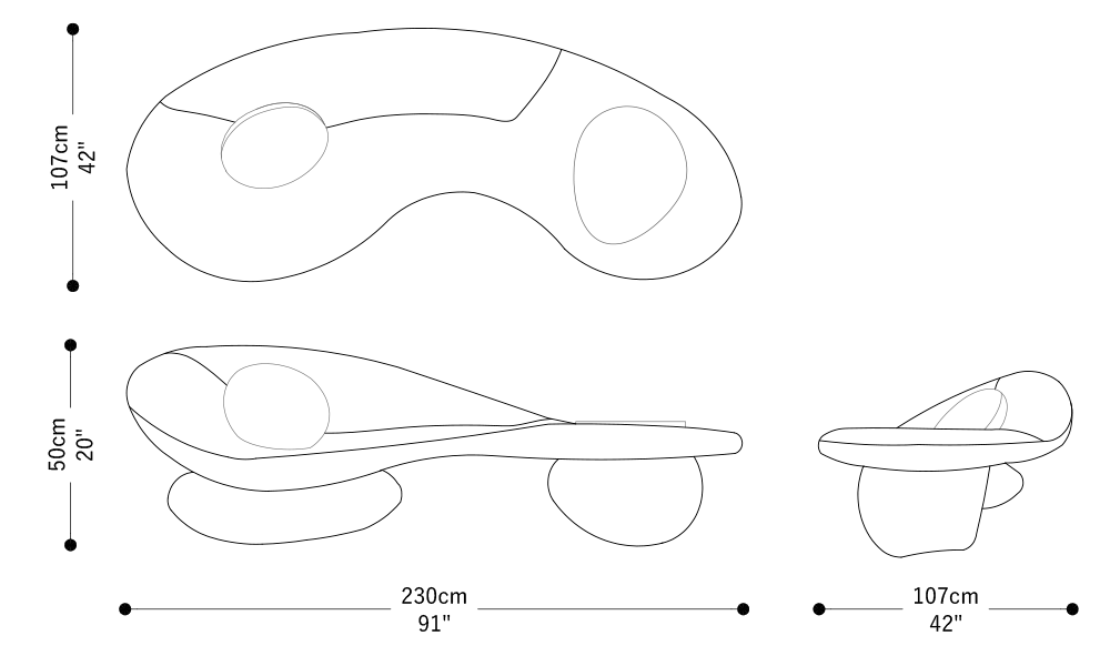 Image of the main dimensions of the product